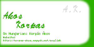 akos korpas business card